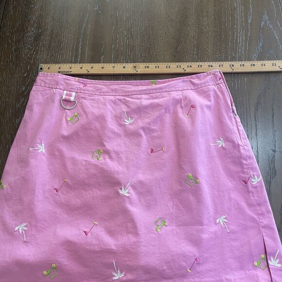 Island Republic Golf Skort Womens Size 14 Pink Embroidered Palm Tree Golf Cart - Picture 9 of 12